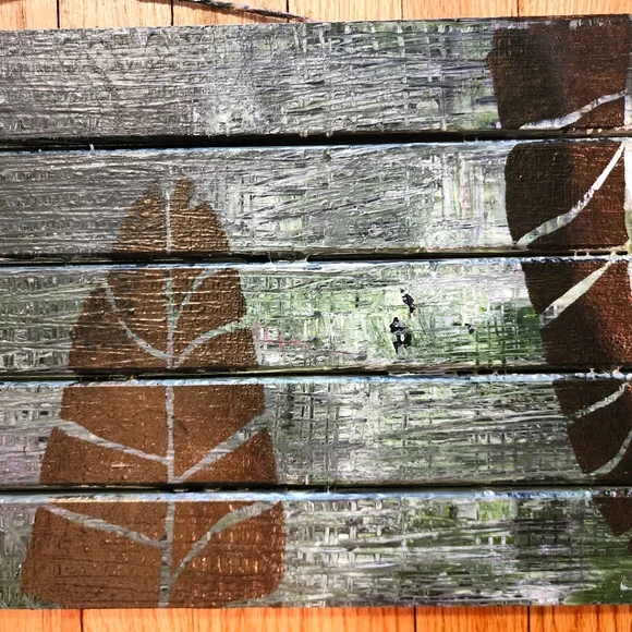 HANDCRAFTED Wood Contemporary Wall Decor Artwork HANDPAINTED Painting Jungle Art - Picture 5 of 16